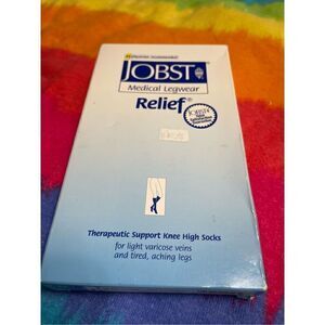 Jobst Relief Comp 15-20 mmHg Small Knee Stockings Support Beige 114806 New